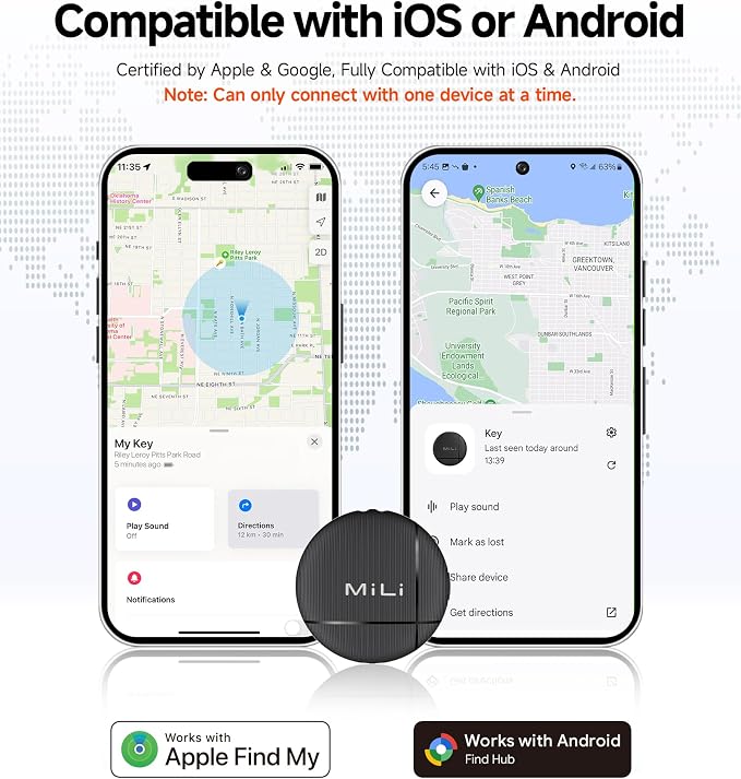 MiLi Air Tracker Tags for iOS and Android 4 Pack Air Tags | Bluetooth Tracker for Apple Find My/Google Find Hub. Key Finder Item Locator for Luggage, Suitcase, Backpack - Image 3