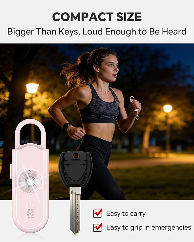 Safe Sound Personal Alarm, 2 Pack 130 dB Loud Siren Song Emergency Security Alarm Keychain with Strobe LED Light, Personal Sound Safety Siren for Women, Men, Children, Elderly - Image 5