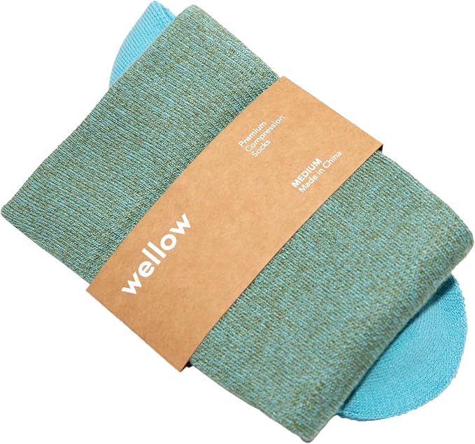 Wellow Knee High Compression Socks for Men & Women, 18–25 mmHg, Bamboo Viscose, Swelling Relief by WellowCompressionSocks