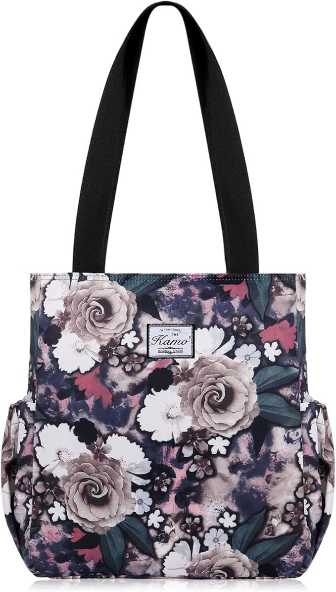 KAMO Floral Tote Bag - Waterproof Lightweight Handbags Travel Shoulder Bag for Hiking Yoga Gym Swimming Travel Beach by KAMO
