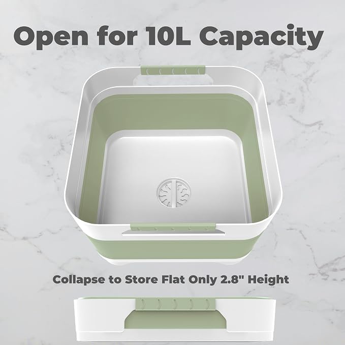 Wash Basin for Baby Bottles, Versatile Wash Tub for Kitchen, RV, Outdoor Camping Sink, Sturdy Bottle Tub Easy to Clean (Green) - Image 6