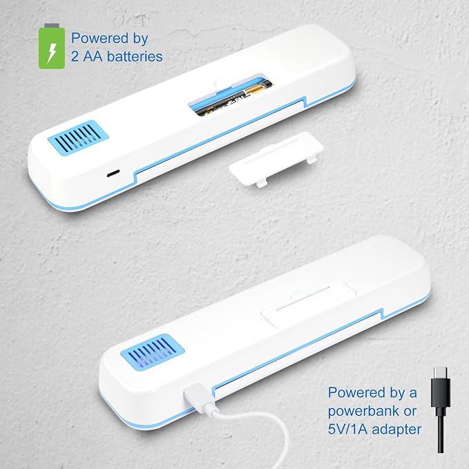 UV Toothbrush Sanitizer and Holder, Portable Travel Case and Cover, Toothbrush Cleaner Powered by AA Battery or USB-C, Fits Most Brushes - Image 3