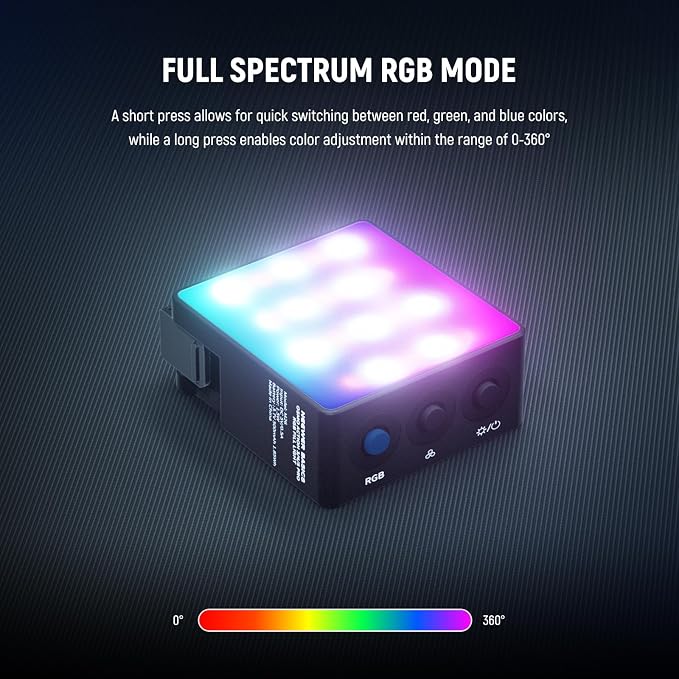 NEEWER Basics Magnetic RGB Action Camera Light Compatible with DJI OSMO Nano Action 3 4 5 Pro Cage NEEWER AC009 PRO Pocket 3 Accessories Adapter, 1.5W Fill Light Attachment for Video Recording, M26 - Image 3