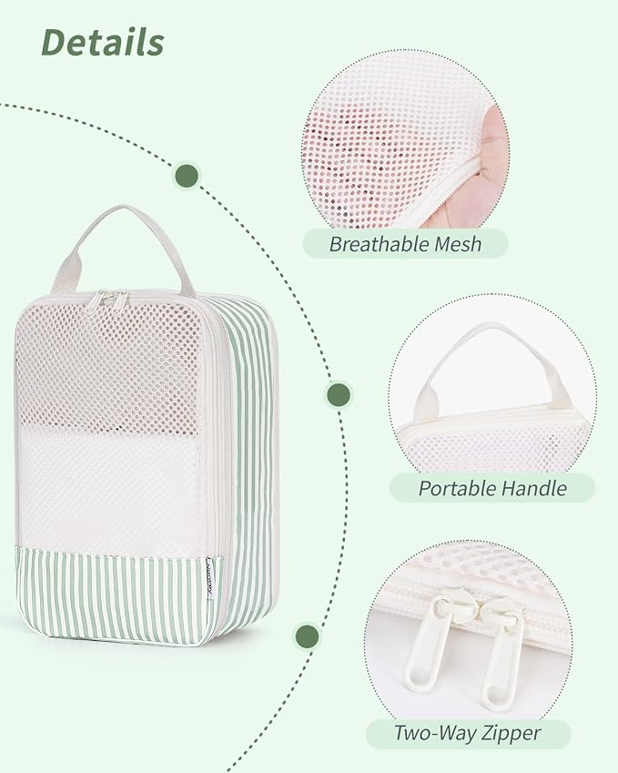 Narwey 6 Set Compression Packing Cubes for Travel Women Men, Travel Cubes for Carry On Suitcase, Durable Compression Luggage Organizer Bags - Image 4