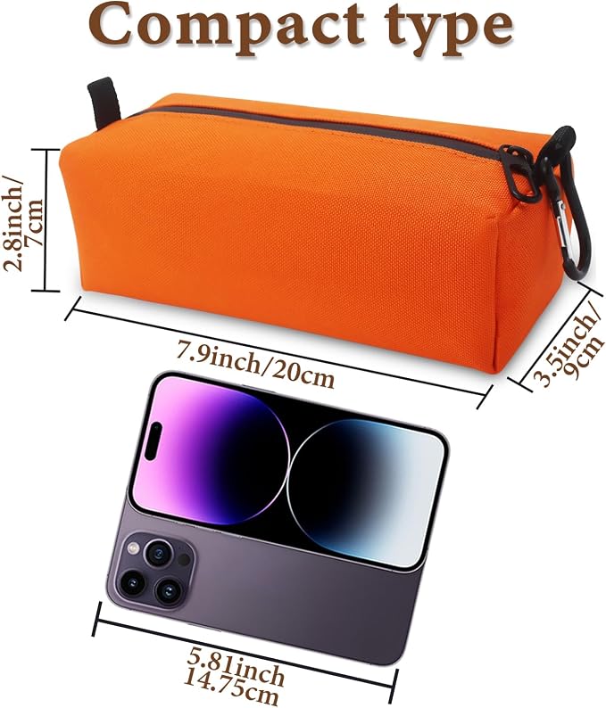 Small Toiletry Bag for Men, Travel Bag Waterproof and Foldable for Storage Mini Toiletry Bag Equipped With Carabiner for Easy Portability (orange) - Image 2