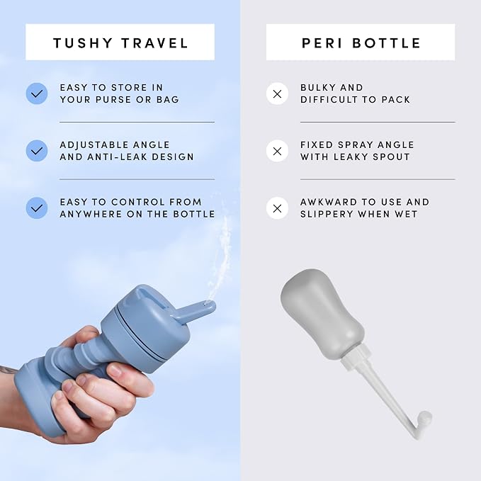 TUSHY Travel Bidet, Collapsible and Expandable Peri Bottle, Fuchsia Friday | Discreet Portability, Refreshing Clean at Home, Camping and Outdoors, Hemorrhoid Relief, Postpartum Care - Image 2