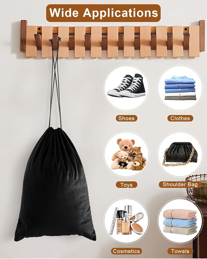 4 Pcs Shoe Bags for Travel, Dust Velvet Bags, Black Beauty, 17.3x12.6 Inch | Washable & Reusable Travel Shoe Bags, Dustproof Shoe Bags with Drawstring Closure, Suitable for Travel, Home Storage - Image 6