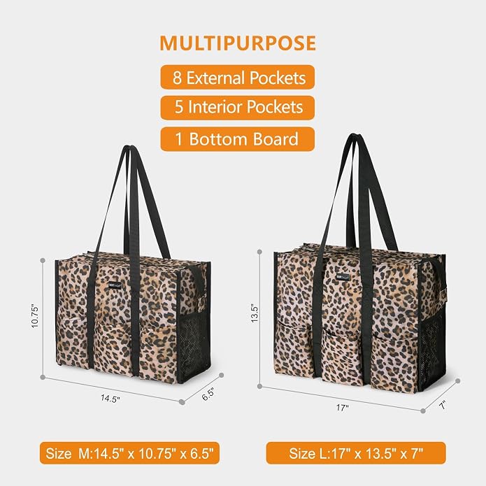 TOPDesign Utility Water Resistant Tote Bag with 13 Pockets, Top Zipper Closure & Thick Bottom Support, for Working Women - Image 2
