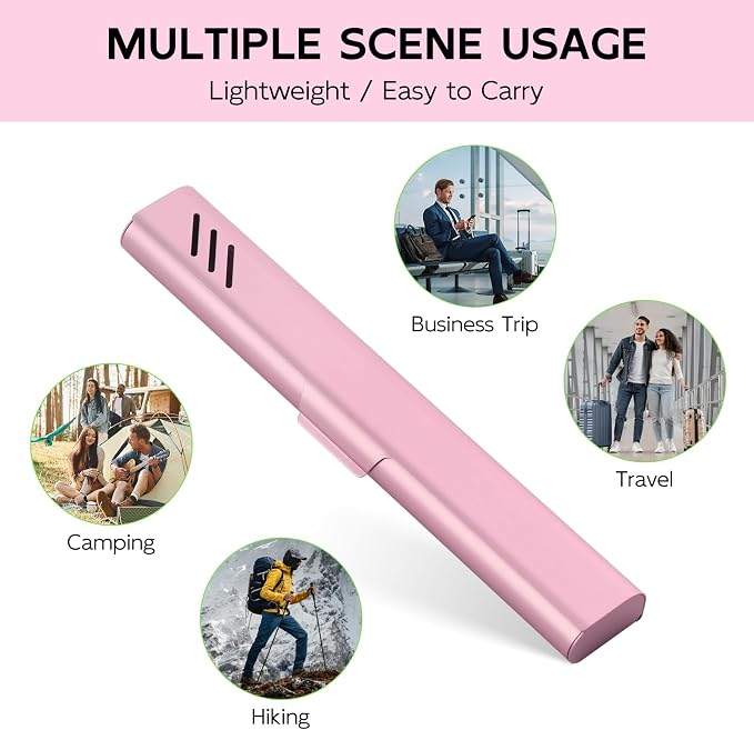 Travel Toothbrush Case, 2Pack Portable Toothbrush Holders, Durable Aluminum Toothbrush Storage Box, Small Breathable Manual Toothbrush Container for Traveling, Camping, Business Trip - Pink - Image 7
