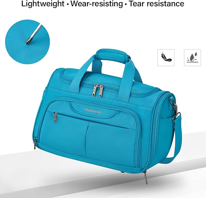 Hanke Small Underseat Carry On Luggage Bags for Travel with 10 Pockets. | Airline Approved Foldable Personal Bag w/ Luggage Sleeve; Tote Duffle & Bento Bag, Flight Attendant Weekender for Men & Women - Image 7