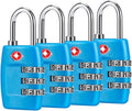 TSA Luggage Locks (4Pack) - 3 Digit Combination Padlocks - Approved Travel Lock for Suitcases & Baggage (Blue) by Cluckyu