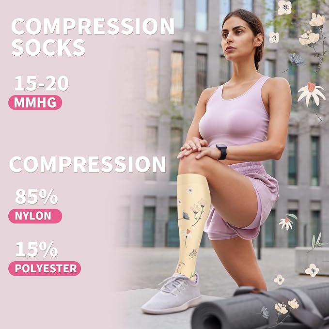 Sooverki Compression Socks for Women & Men 6 Pairs is Best Supportive Knee High Stockings for Circulation, Travel, Nurses - Image 2