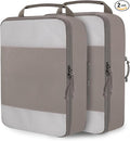 Compression Packing Cubes for Travel Packing Organizers, Mesh Khaki, XL | Expandable Travel Cubes for Packing Suitcase Organizer Bags Compression Bags for Travel Accessories by CALACH