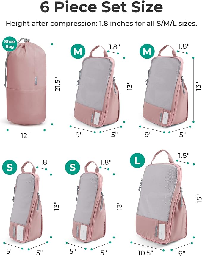 BAGSMART Compression Packing Cubes for Travel Essentials | 14 Set /6 Set /4 Set/2 Set, Lightweight, Durable - Image 3