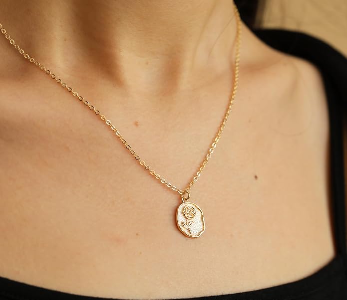 RZKING Golden Necklace for Women, Dainty Butterfly Heart Bow Rose Necklace, Gifts for Best Friend Sister Mom Girlfriend, Graduation Chritmas Birthday Anniversary Thank You Gifts - Image 6