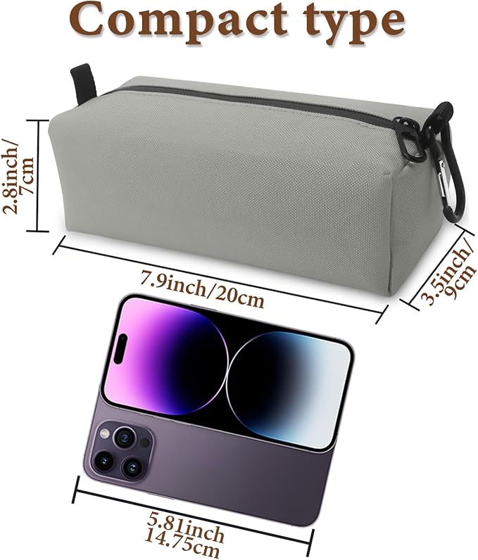 Small Toiletry Bag for Men, Travel Bag Waterproof and Foldable for Storage Mini Toiletry Bag Equipped With Carabiner for Easy Portability (gray) - Image 2