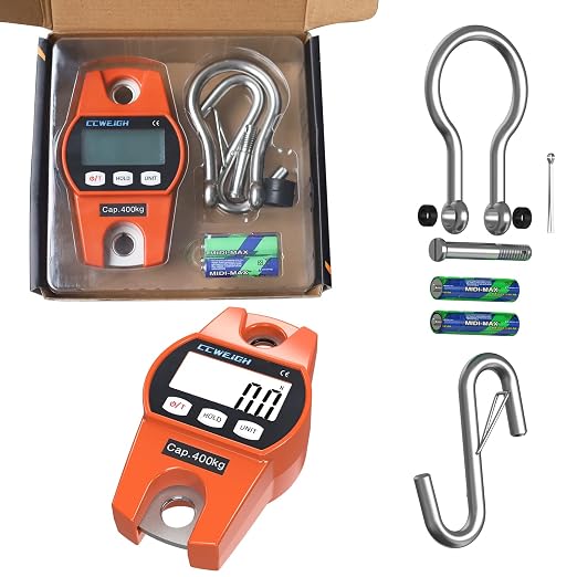 Hanging Scale Handheld 880lb/400kg Crane Scale Luggage Scale,with ABS Plastic case & Big LCD Display, Portable Digital Mini Crane Scale Fishing Scale,for Gym,Hunting,Travelling - Image 6