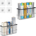 2 Pack Aluminum Foil and Plastic Wrap Organizer,Wall Mounted Cabinet Door Organizer,Kitchen Pantry Organizers and Storage,Wrapping Paper Shelf for Sandwich, Freezer, Ziplock Bag by Unknown
