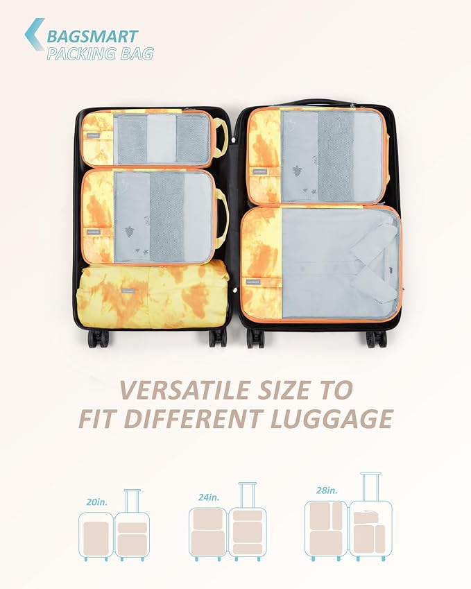 BAGSMART Compression Packing Cubes for Travel Essentials | 14 Set /6 Set /4 Set/2 Set, Lightweight, Durable - Image 4