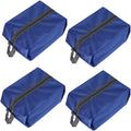 Washable Shoe Bags for Travel, 4 Pack Blue, Nylon and Oxford Fabric, Zipper Closure by Bellcon