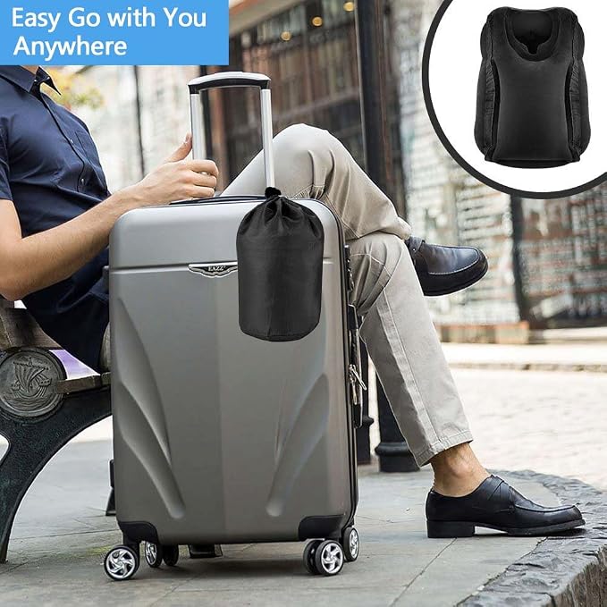 Inflatable Travel Pillows for Airplane, Blow Up Neck Pillow for Sleeping, Airplane Travel Essentials for Long Flight Support Head, Neck and Lumbar, Used for Car/Bus/Train/Office Rest, Adults Kids - Image 8