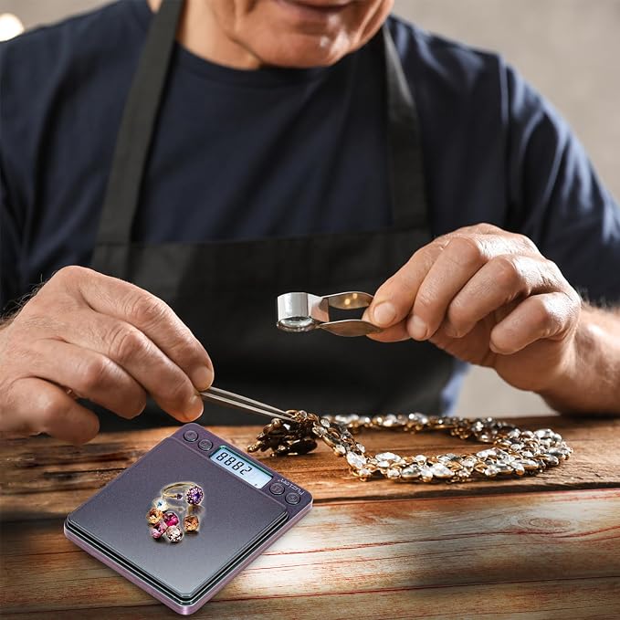 Fuzion Digital Scale .01 Gram Accuracy, 500g Small Kitchen Food Scales | 2 Trays Included for Jewelry, Gold, Herb, Powder, Spice, Coffee, Coin - Weight Gram and Oz - Image 4