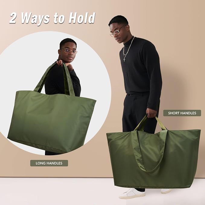 KALIDI 60L Extra Large Beach Tote Oversized Bag Zipper Utility Weekender | Anti Splash Huge Foldable Lightweight Duffle Carrier for Vacation Travel Shopping Reusable Grocery Organize - Image 7