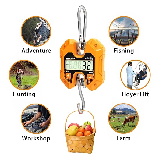 GRAM PRES Digital Hanging Scale - 660LB/300KG, Mini Crane Scale for Deer Hunting, Farm, Fishing, Meat, Game, Luggage, Outdoor - Image 6