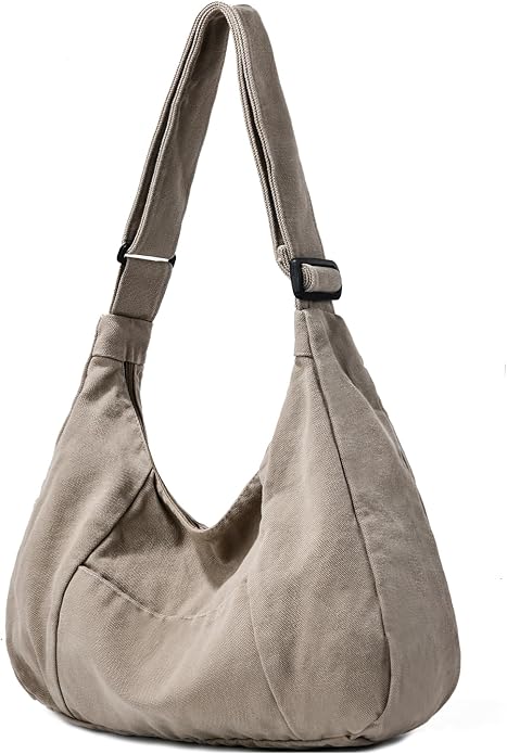 Canvas Hobo Crossbody Tote Bag for Women and Men Messenger Bags | Canvas Tote Bag With Zipper,Canvas Crossbody Bag,Canvas Hobo Bag,Shoulder Bag for Women,Travel Work College Purse Handbag by Unknown
