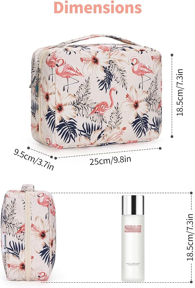Narwey Small Hanging Travel Toiletry Bag for Women, Travel Bag for Toiletries, Makeup Bag Organizer Cosmetic Bags Make Up Bags for Girls - Image 4
