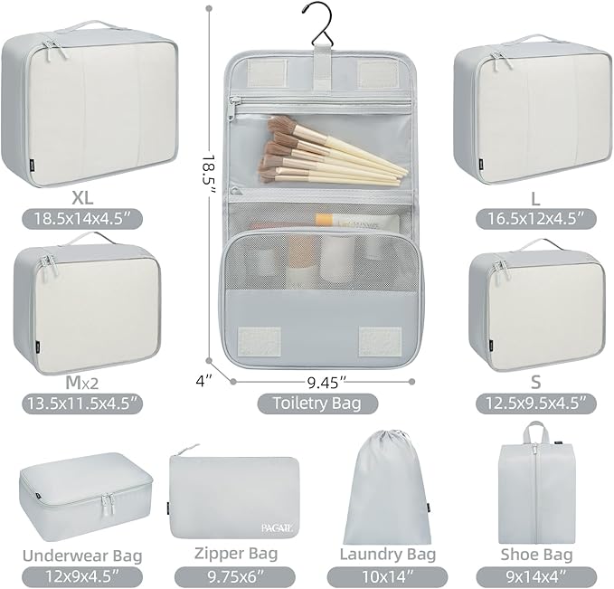 BAGAIL 6 Set/8 Set/10 Set Packing Cubes Various Sizes Packing Organizer for Travel Accessories Luggage Carry On Suitcase - Image 2