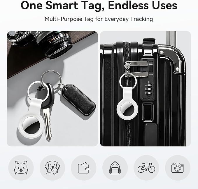 Air Tracker Tag-2 Pack, Smart Item Tags [Apple MFi Certified] | With Find My app (iOS Only), Key Finder Locator Luggage Tag for Keys, Bags, Wallets, Backpack, Suitcases, Replaceable Battery - Image 7