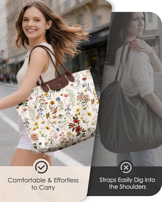 Miss Adola Aesthetic Nylon Tote Bag for Women | Lightweight, Foldable, Waterproof, Large Capacity for Travel, Work, Teacher - Image 6