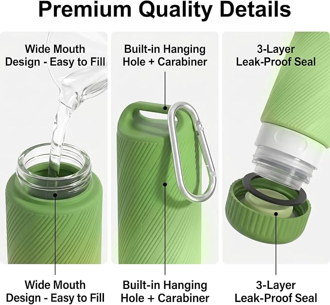26 Pcs TSA Approved Travel Toiletry Bottles Set, Leakproof Silicone Refillable Containers with Carabiner, Clear Bag for Shampoo Lotion Body Wash - Image 6