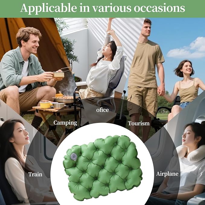 Inflatable Seat Cushion – Portable Lightweight Waterproof Travel & Stadium Seat Pad, Fast Inflate/Deflate Air Cushion for Camping, Hiking, Office, Tailbone Relief - Image 5