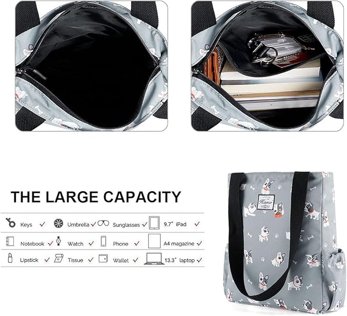 KAMO Floral Tote Bag - Waterproof Lightweight Handbags Travel Shoulder Bag for Hiking Yoga Gym Swimming Travel Beach - Image 5