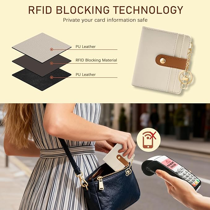 Jogjam Small Ladies Women Wallet, Rfid Slim Thin Compact Credit Card Holder | PU Leather Bifold Cash Zipper Coin Pocket ID Window, for Female Ladies Teen Girls Girly Gifts - Image 3