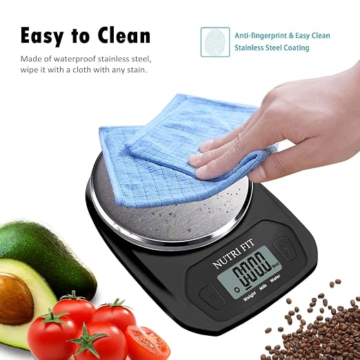Digital Food Scale Small Kitchen Scales Weight in Grams Oz Black | Stainless Steel Panel, 1g Increment, Max 11lbs, Extra-Small Size, Smart Tare, Cooking Baking Weight Loss, Backlit LCD Display - Image 8