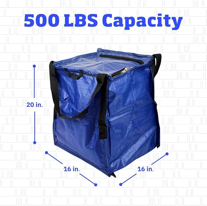 DURASACK 22-Gallon Zipper Top Heavy Duty Storage Tote Bags, 4-Pack, Blue | Rugged Woven Polypropylene Moving Bag, Reusable Self-Standing Design, Holds up to 500 Pounds - Image 2