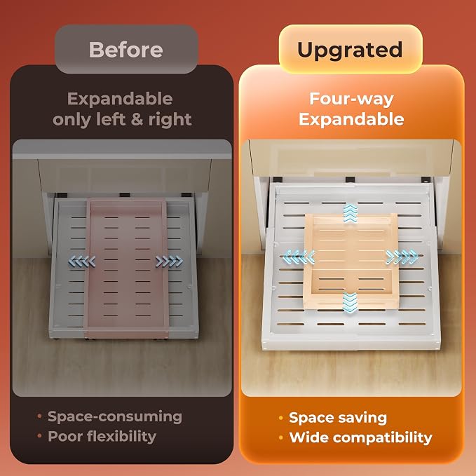 2 Pcs Pull Out Cabinet Organizers, Width (12"-19") and Depth (17"-23") Expandable With 3 Slides, No Drill Slide out Drawers Adhesive Film or Nail Cabinets Without Lip in Kitchen, Bathroom - Image 4