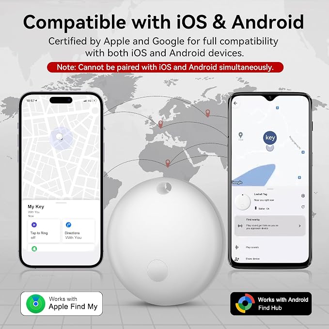 Air Tracker Tag-2 Pack for Android/iOS - [Apple MFi Certified] | Bluetooth Air Smart Tags Works with Apple Find My/Find Hub APP, Key Finders, Item Locator for Keys, Bags, Suitcases, Luggage - Image 4
