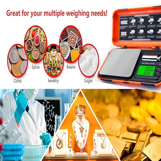 Digital Pocket Scale Precision 200g/0.01g with 50g Cal Weights,LCD Display Digital Scale Grams Ounces, Mini Jewelry Scale, Coins Scale for Gold/Silver/Gems/Food (Pocket Scale) - Image 4