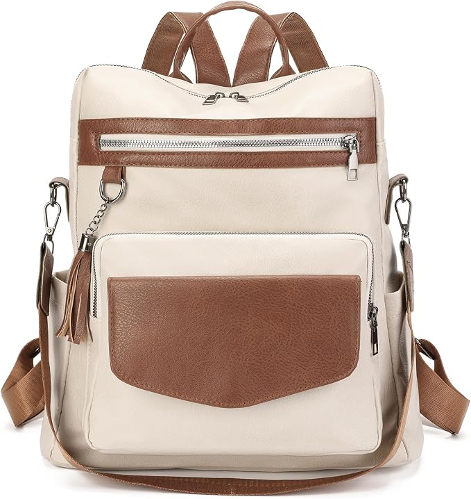GAEKEAO Backpack Purse for Women PU Leather Anti-theft Backpack Ladies Convertible Large Travel Designer Fashion Shoulder Bag by GAEKEAO