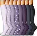 QUXIANG Copper Compression Socks for Women & Men Circulation (8 Pairs) - Best for Running Athletic Cycling - 15-20 mmHg by QUXIANG