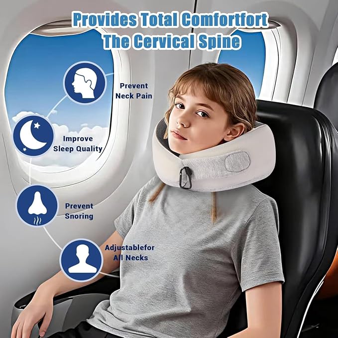 Travel Pillows for Airplanes,Neck Pillow for Traveling, Memory Foam Travel Pillows Neck Support Sleep for Long Flight,Suitable for Airplanes,Offices and Cars - Image 3