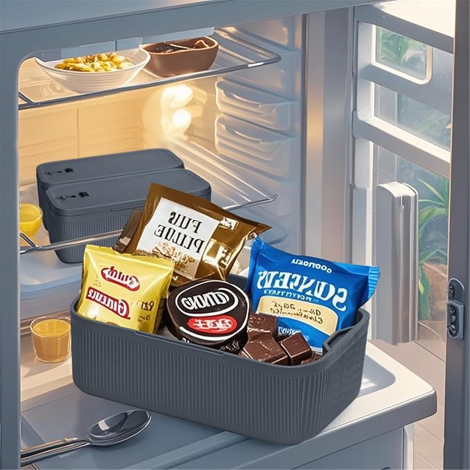 Lockable Storage Box,Medicine Lock Box Travel Case,Refrigerator Bin Container for Food,Medicines,Snacks,Locking Mobile Cell Phone Device Jail,Lockbox for Office,Home,School,Father Gift (Navy Small) - Image 3