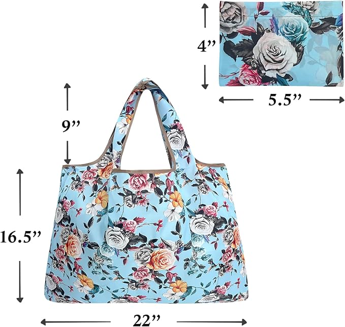 allydrew Large Foldable Tote Nylon Reusable Grocery Bags - Image 6