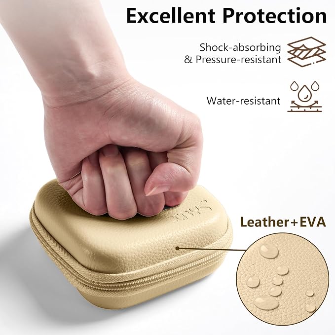 Portable Charger Case, Tech Pouch Travel Organizer, M, Light Khaki | Hard Shell Electronic Storage for MacBook Power Adapter, Charging Cords, USB Drives, Power Bank Laptop Accessories - Image 4