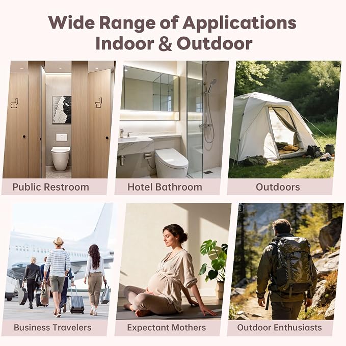 Portable Electric Bidet for Travel with 180° Adjustable Nozzle, Strong Water Pressure- Handheld Rechargeable USB-C Bidet,350ml Waterproof Personal Hygiene Cleaner for Postpartum Women, Camping (Pink) - Image 5