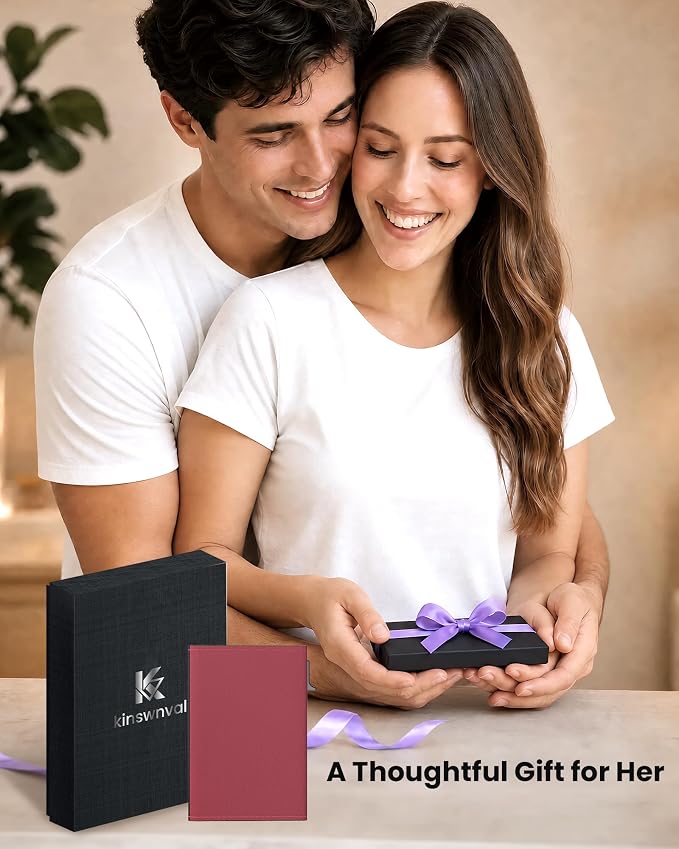 Small Wallet for Women: Slim Pop-Up Card Holder with RFID Blocking, ID Window and Cash Slot for Small Bags, Wine Red - Image 8